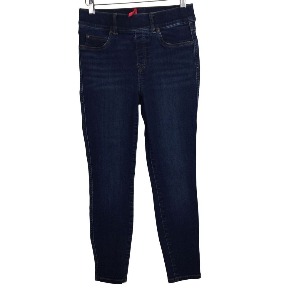 Spanx Mid Rise Pull On Ankle Skinny Jeggings Shaping Denim Jeans Blue Size Small